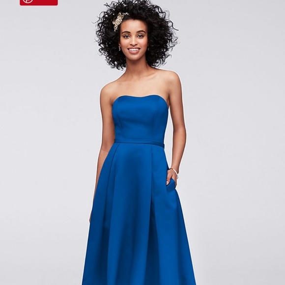 David's Bridal Dresses & Skirts - High Low Satin Bridesmaid with pockets